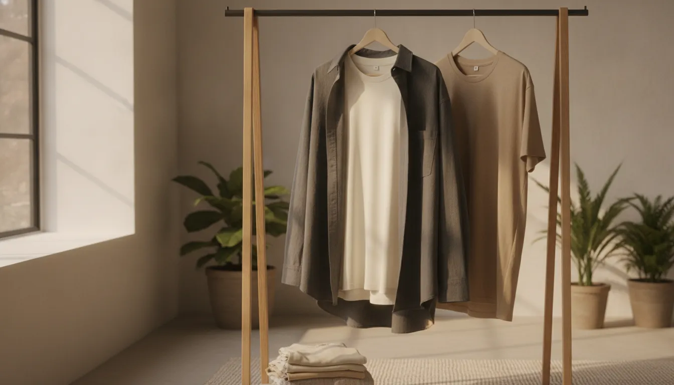 Layered cotton tees showing drape and structure in a t-shirt fabric weight guide