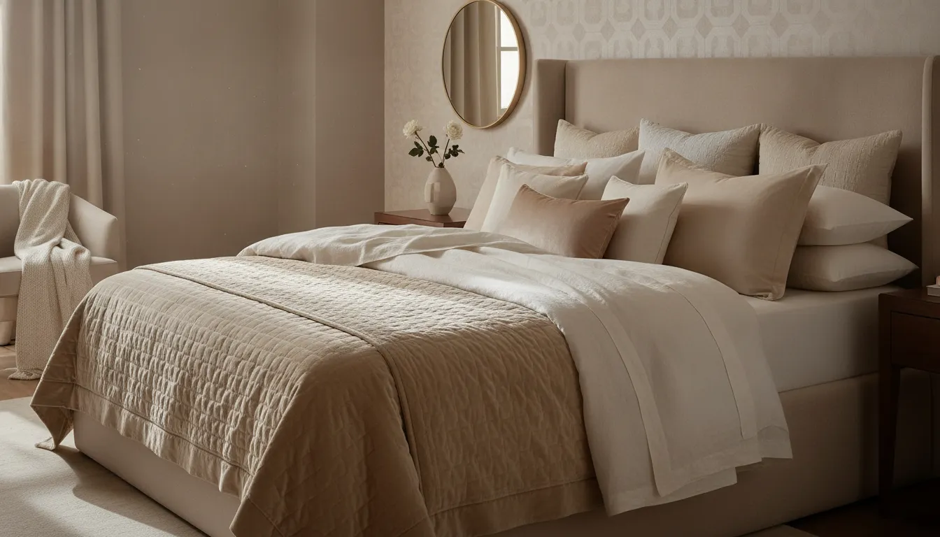High-end romantic bedding sets with layered velvet textiles