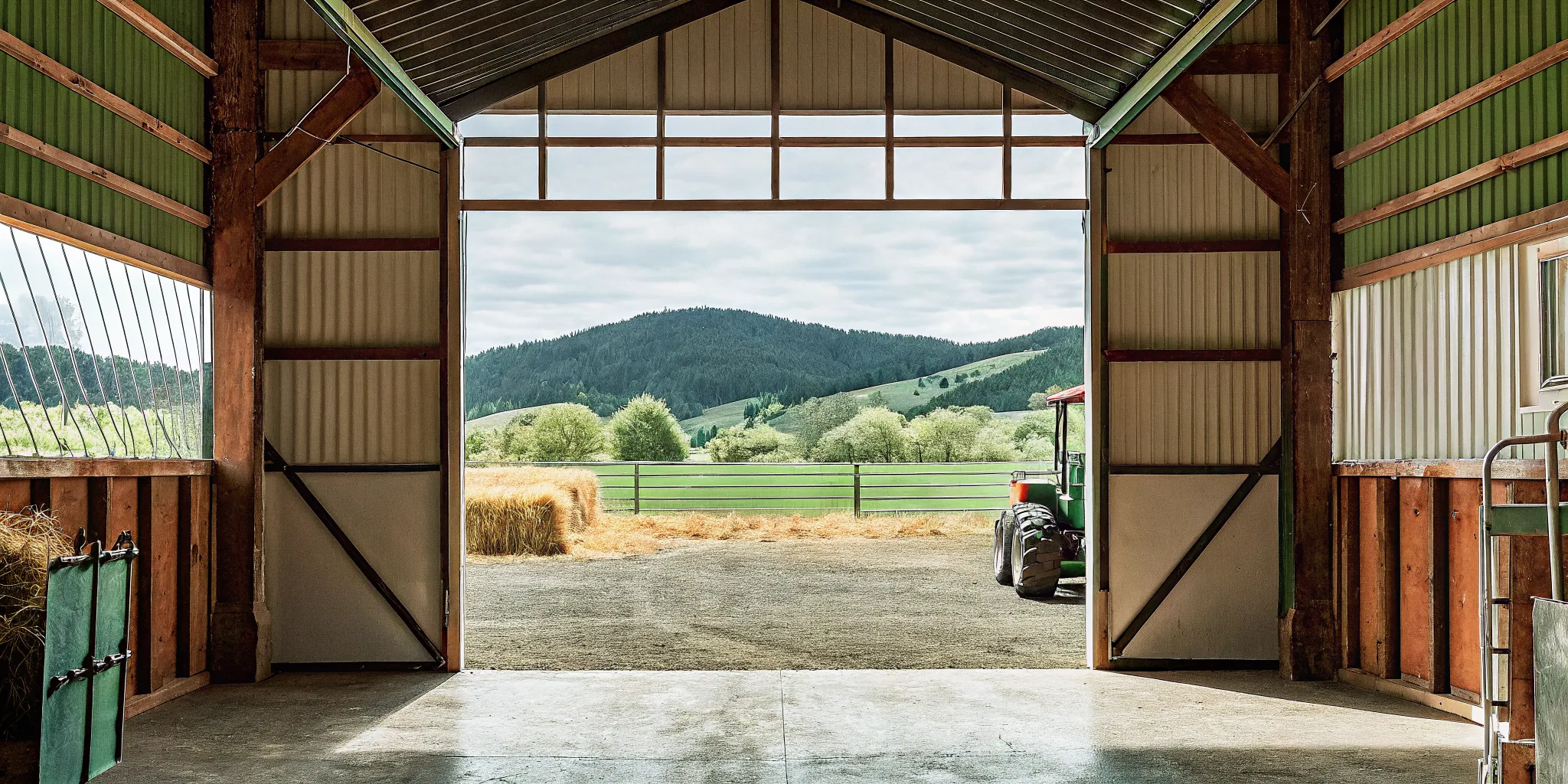 Completed agricultural post-frame barn in Washington