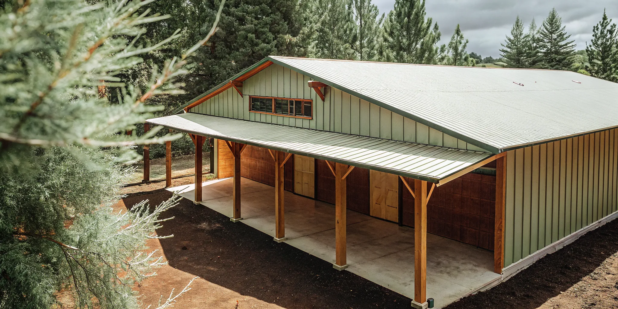 Finished post-frame construction project in the Pacific Northwest