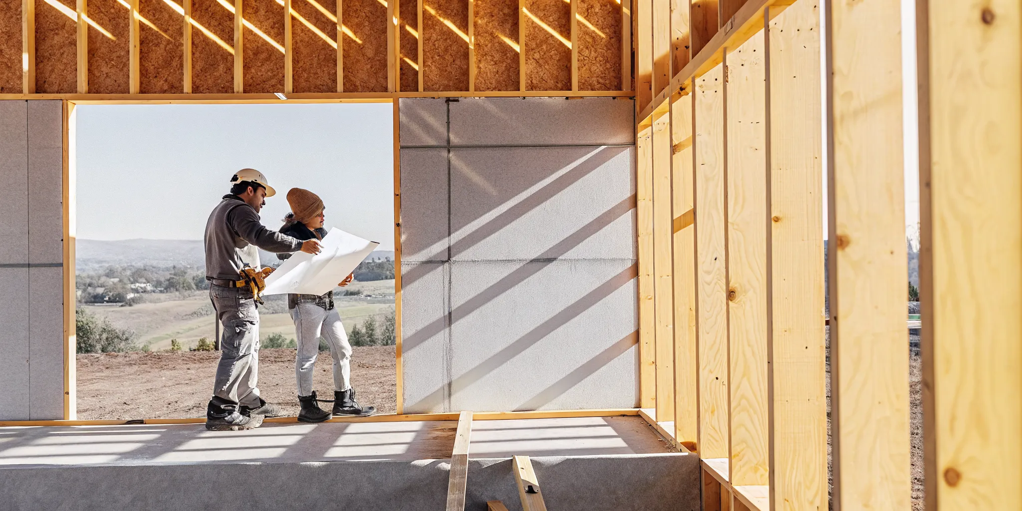 Engineered post-frame pole building under construction in Oregon