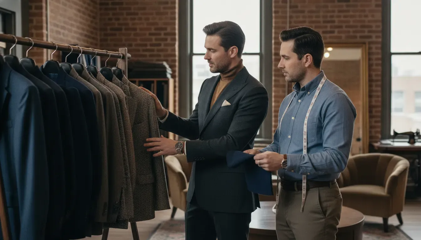 Client reviewing favorite garments during a personal style closet audit
