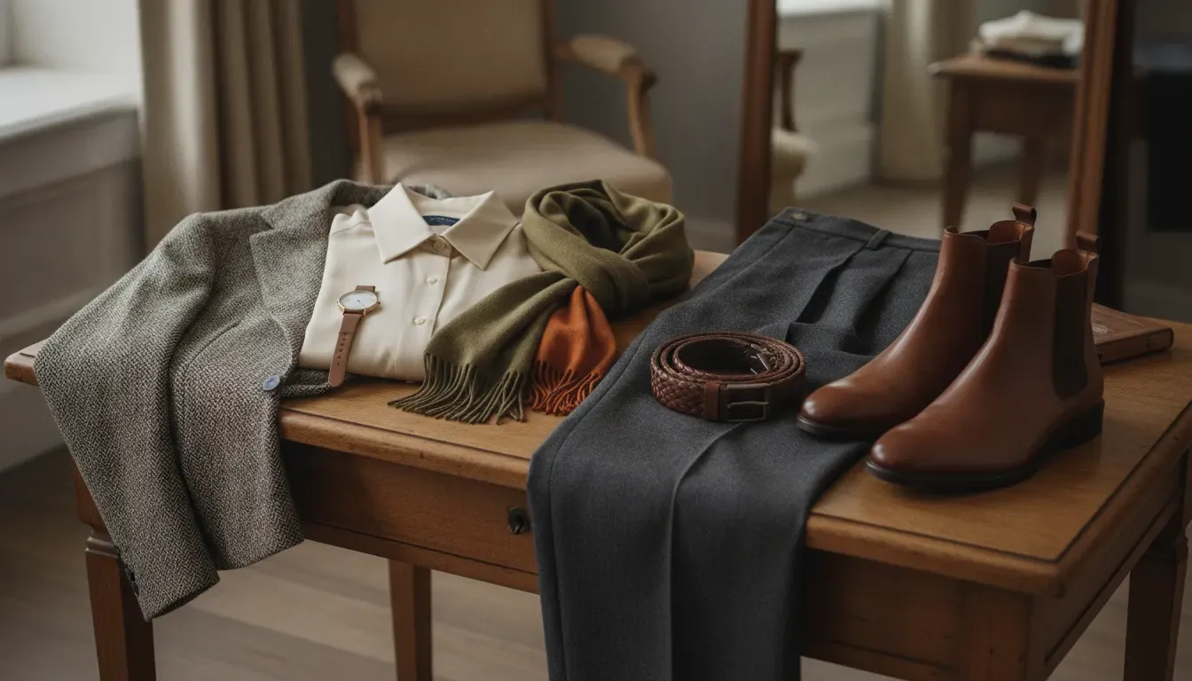 Coordinated clothing colors and fabric textures for a personal wardrobe