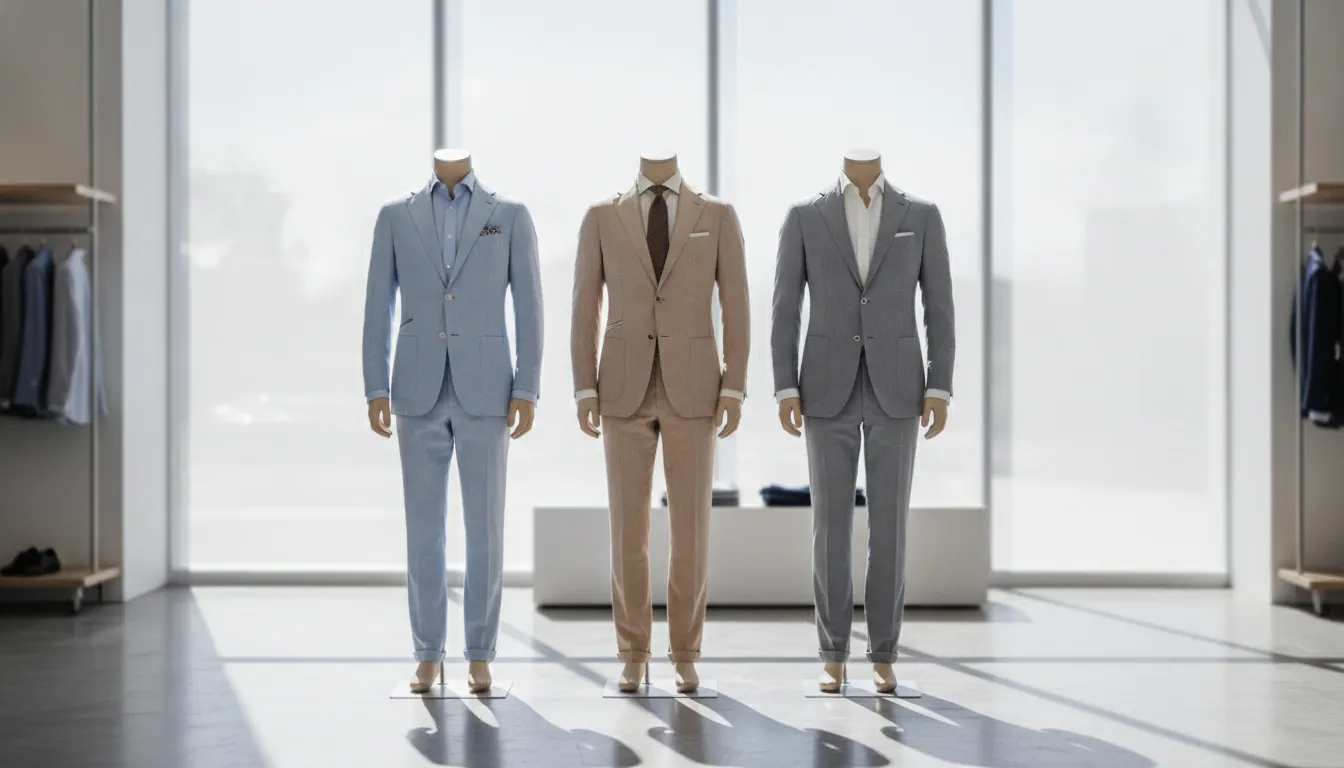 Summer suit colors and subtle patterns