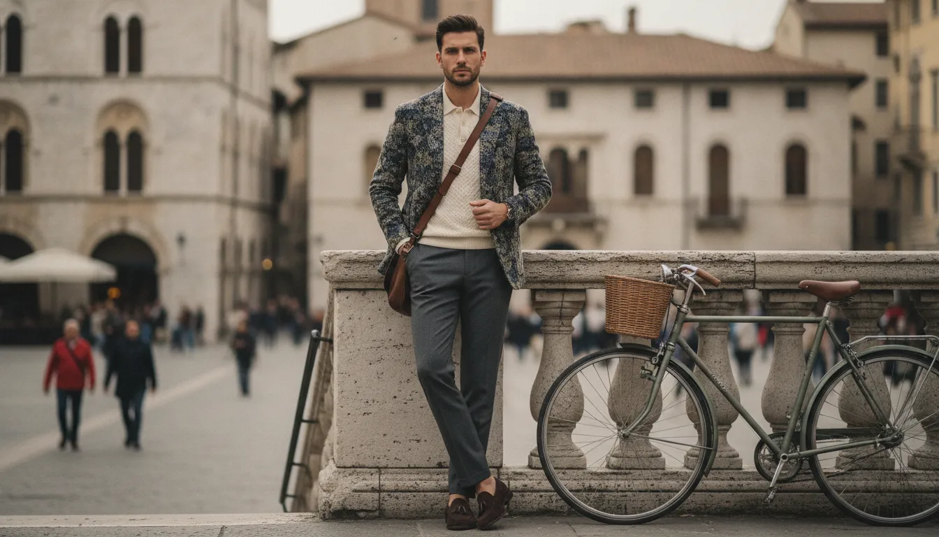 Man wearing a custom blazer in a polished setting