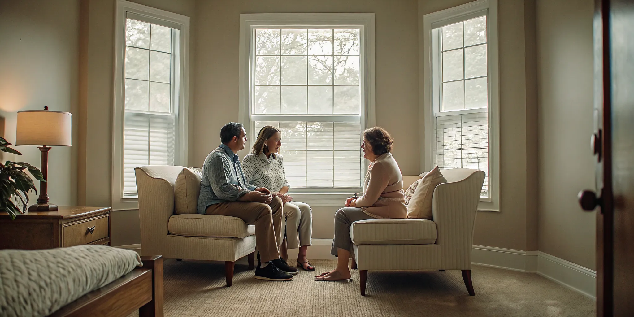 Family and clinician making an addiction treatment aftercare plan