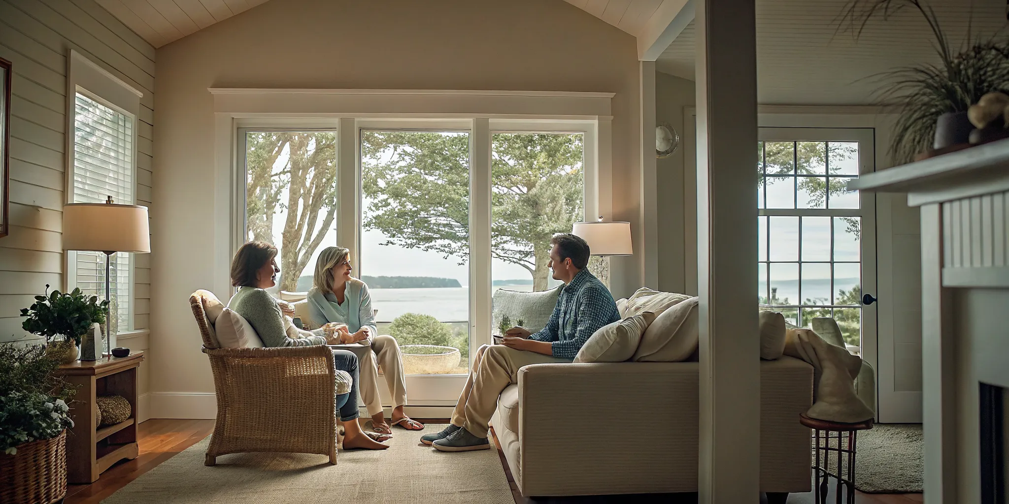 Family preparing for a supportive conversation about rehab