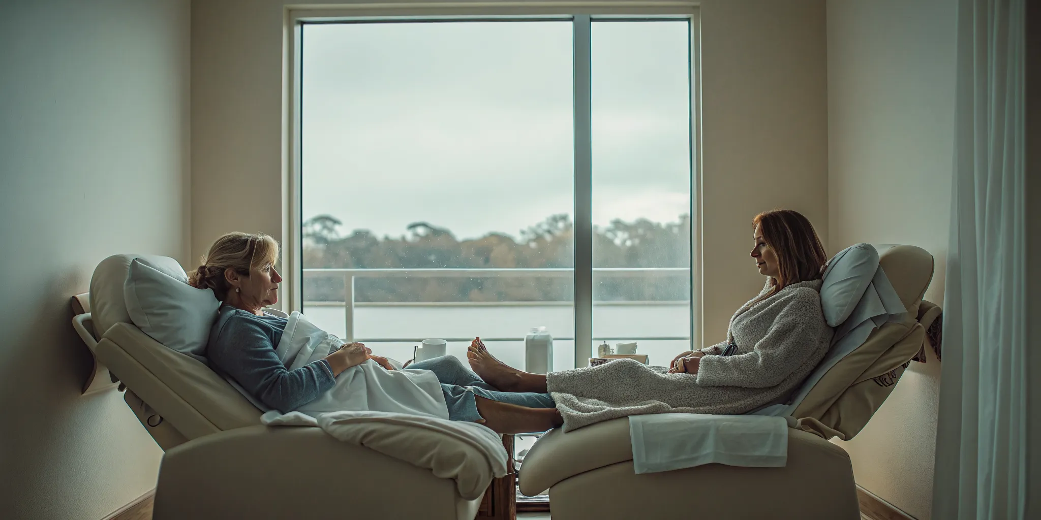Family member having a supportive conversation with a treatment professional