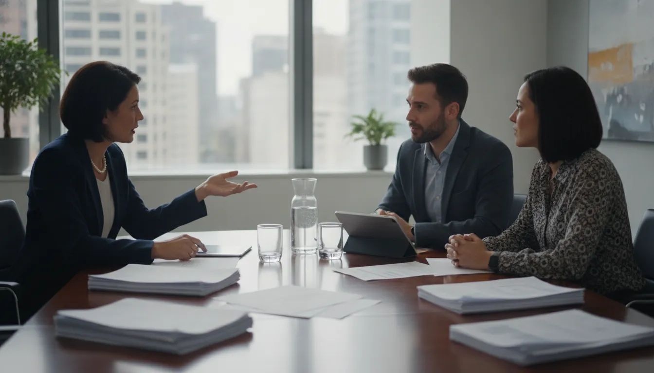 Corporate counsel advising startup founders on business growth and legal planning