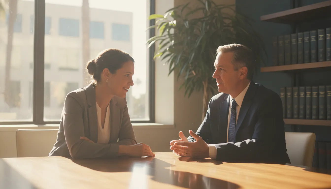 California employee speaking with a plaintiff-side employment lawyer