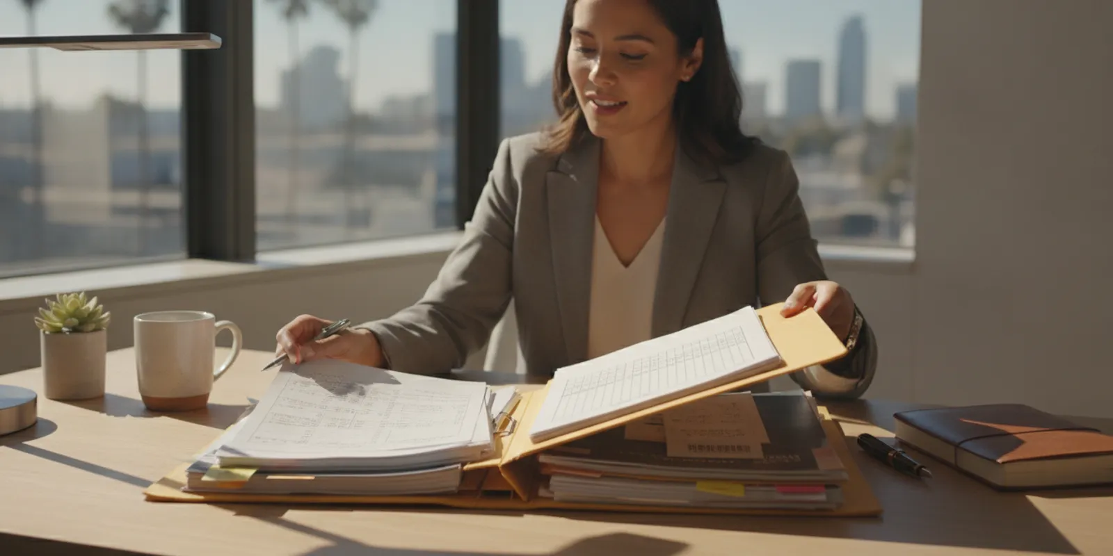 Consumer protection lawyer reviewing purchase records and correspondence