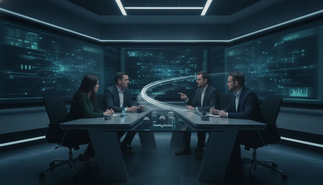 Information security professionals reviewing an ISO 27001 readiness plan
