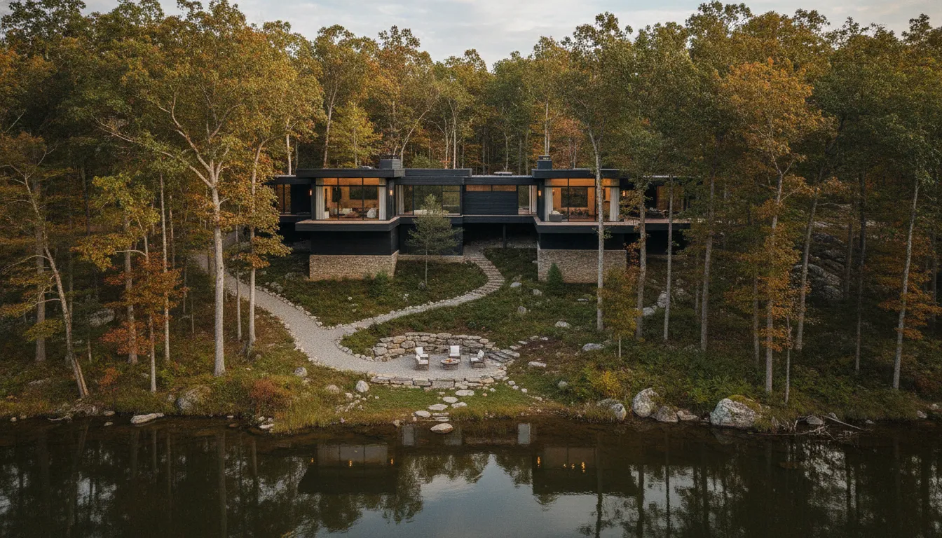 Wooded Dale Hollow Lake shoreline near a home setting