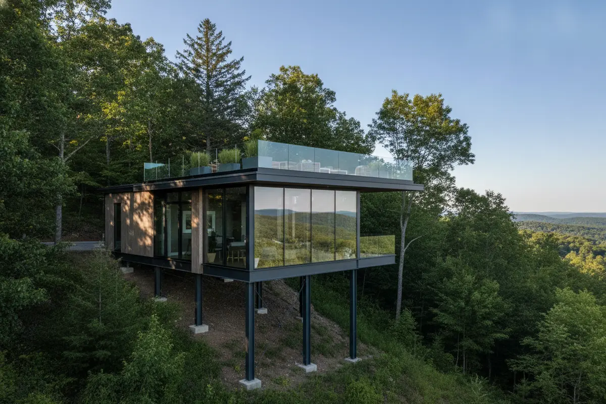 Modern elevated vacation home with wooded views at The Preserve at Dale Hollow