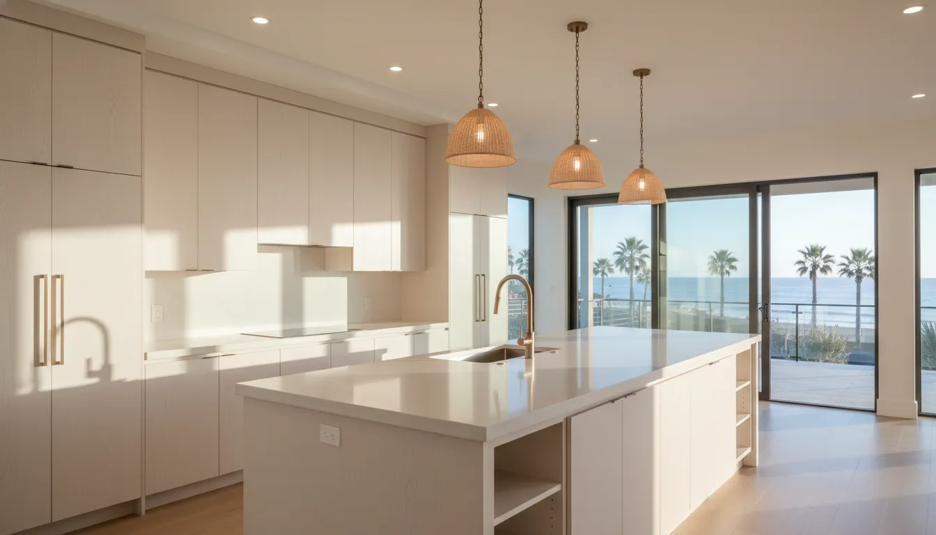 Finished coastal kitchen remodel in San Diego