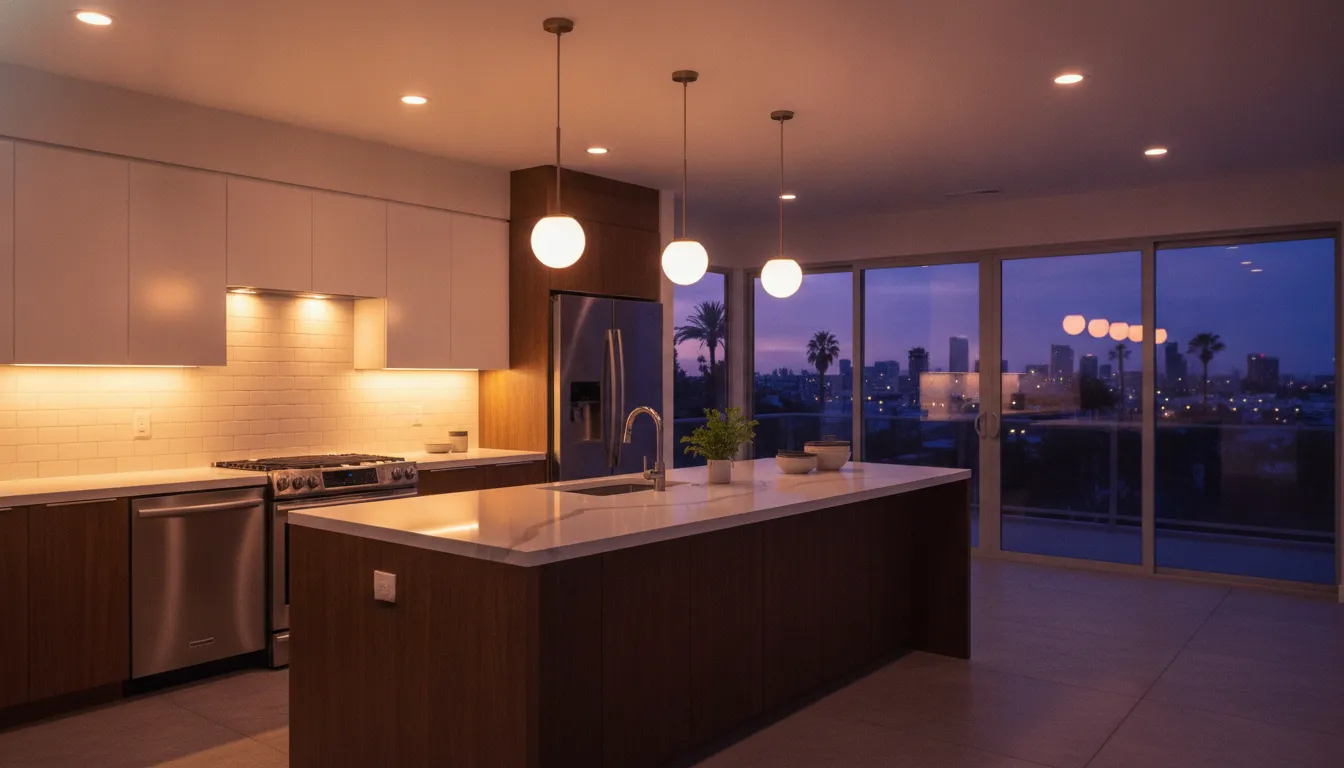 Layered kitchen lighting ideas with under-cabinet LEDs and recessed lights