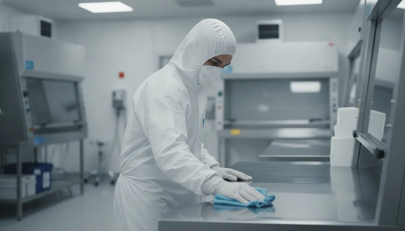 Critical Environment Certification: What It Means Trained professional performing controlled cleanroom surface cleaning