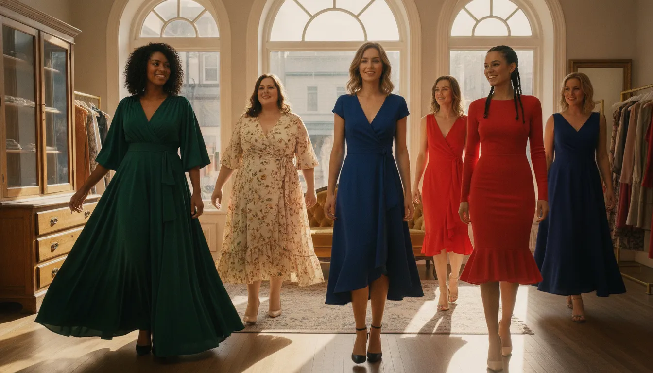 Femmes portant différentes coupes de robe femme selon leur silhouette