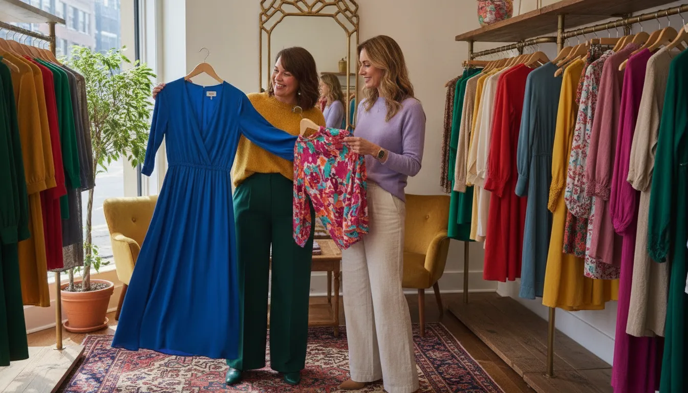 Femme observant les lignes de ses épaules, de sa taille et de ses hanches devant un miroir