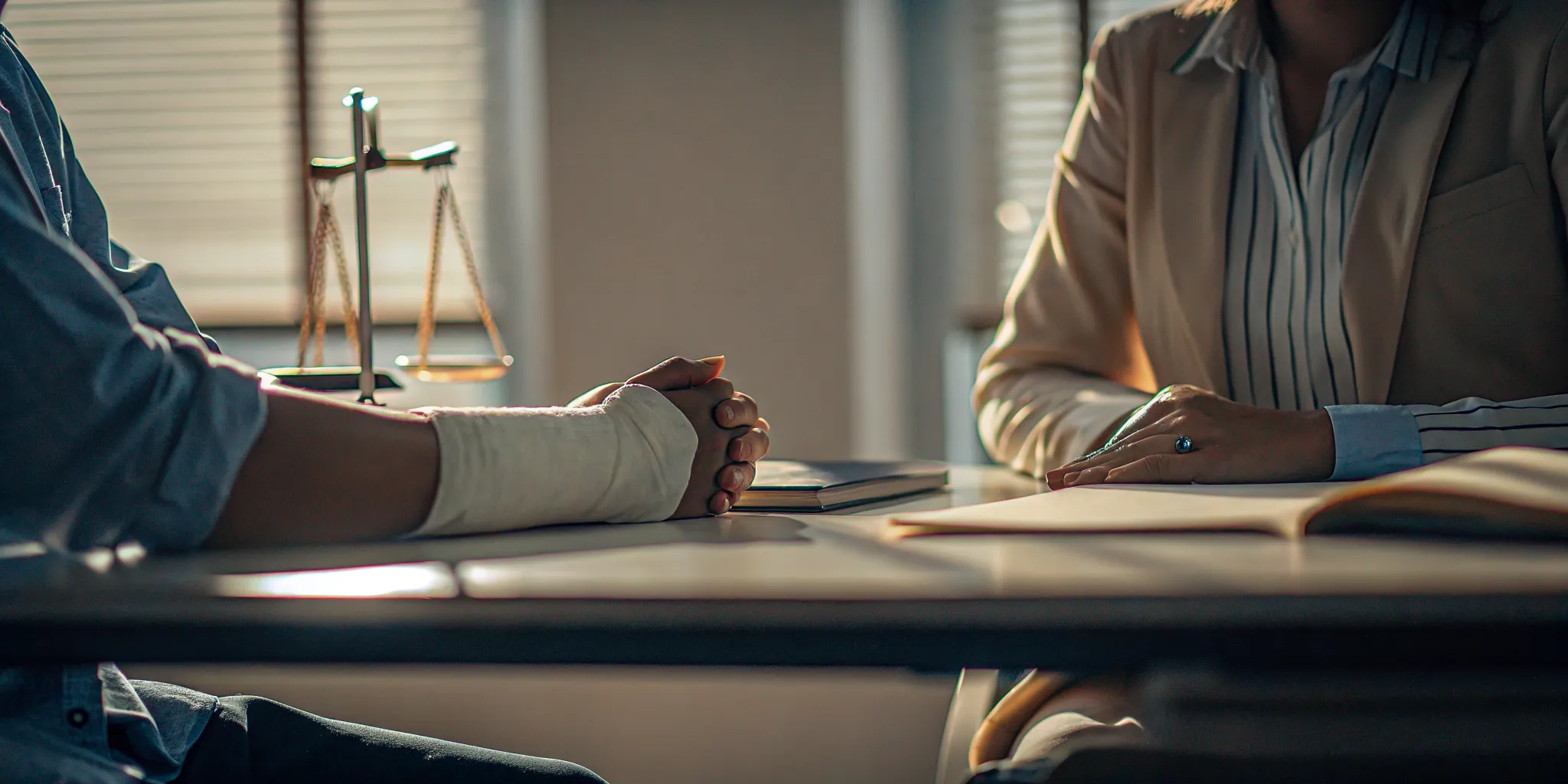 Pedestrian accident lawyer meeting with an injured New Mexico client