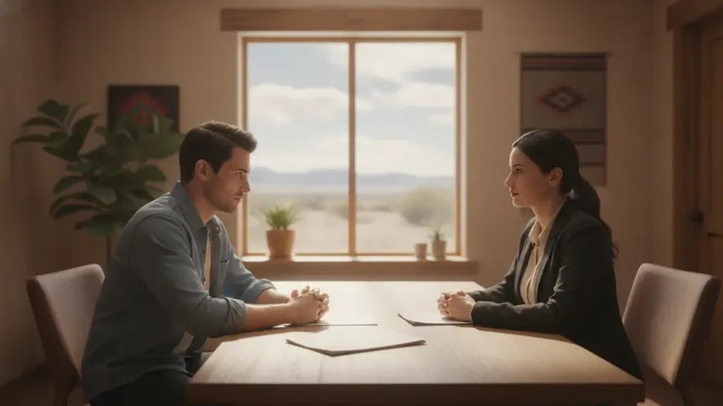 Injured New Mexico resident meeting with an attorney during a personal injury consultation