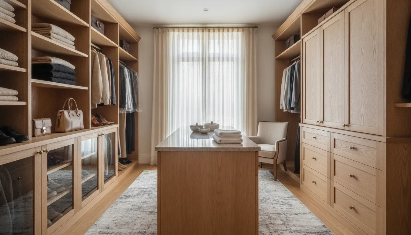 Custom home office built-in desk and storage