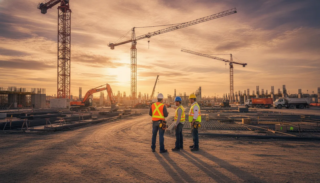 California construction payment chain coordination at an active job site
