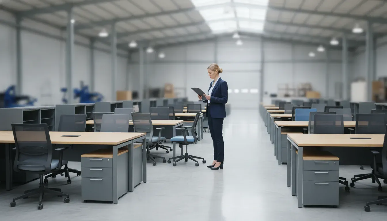 Office furniture inventory being assessed for a corporate relocation