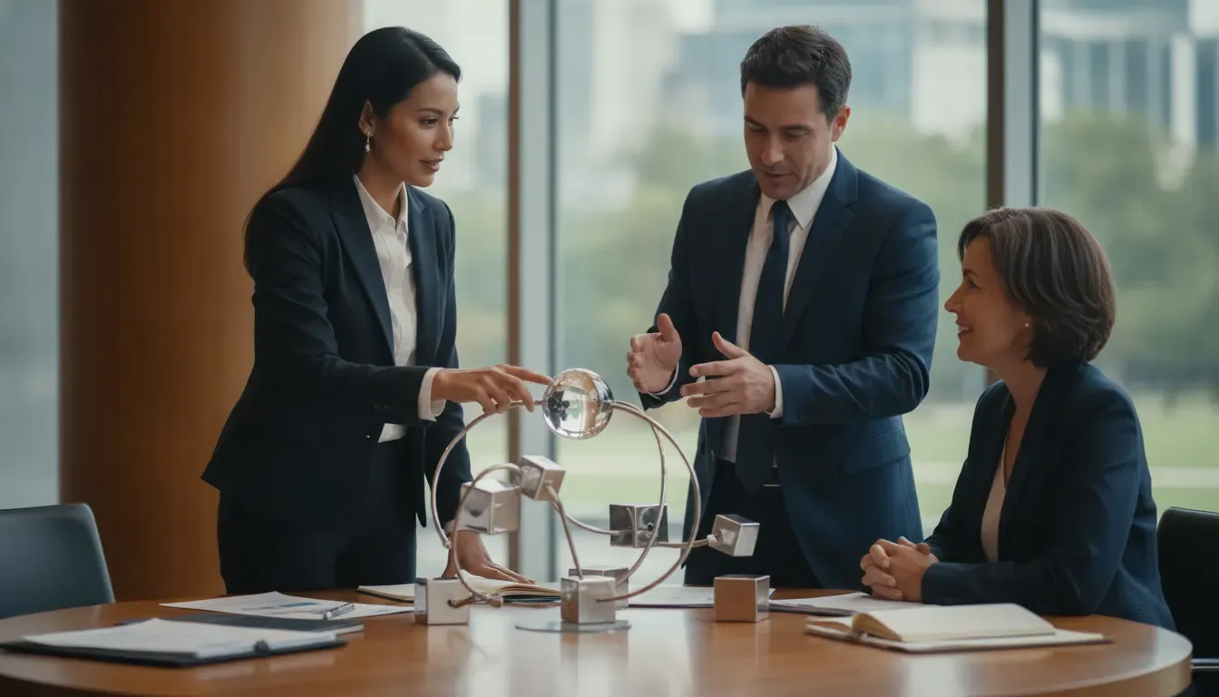 Accounting and financial planning professionals reviewing business performance together