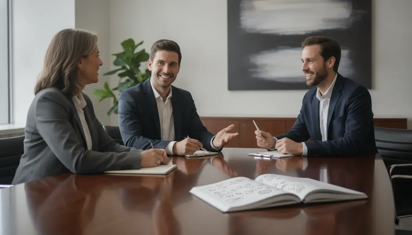 Business leadership team discussing growth priorities with a fractional CFO