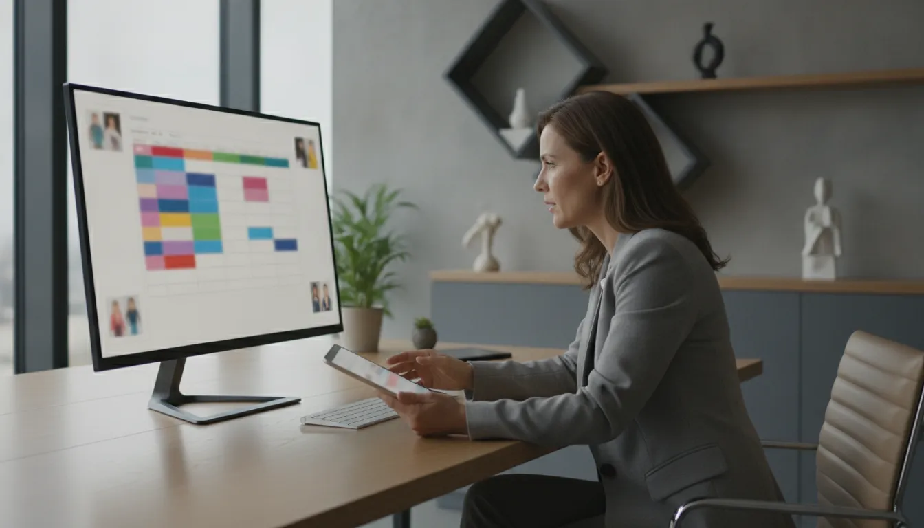 Business owner reviewing cost comparison documentation with a virtual accounting partner, modern professional office setting