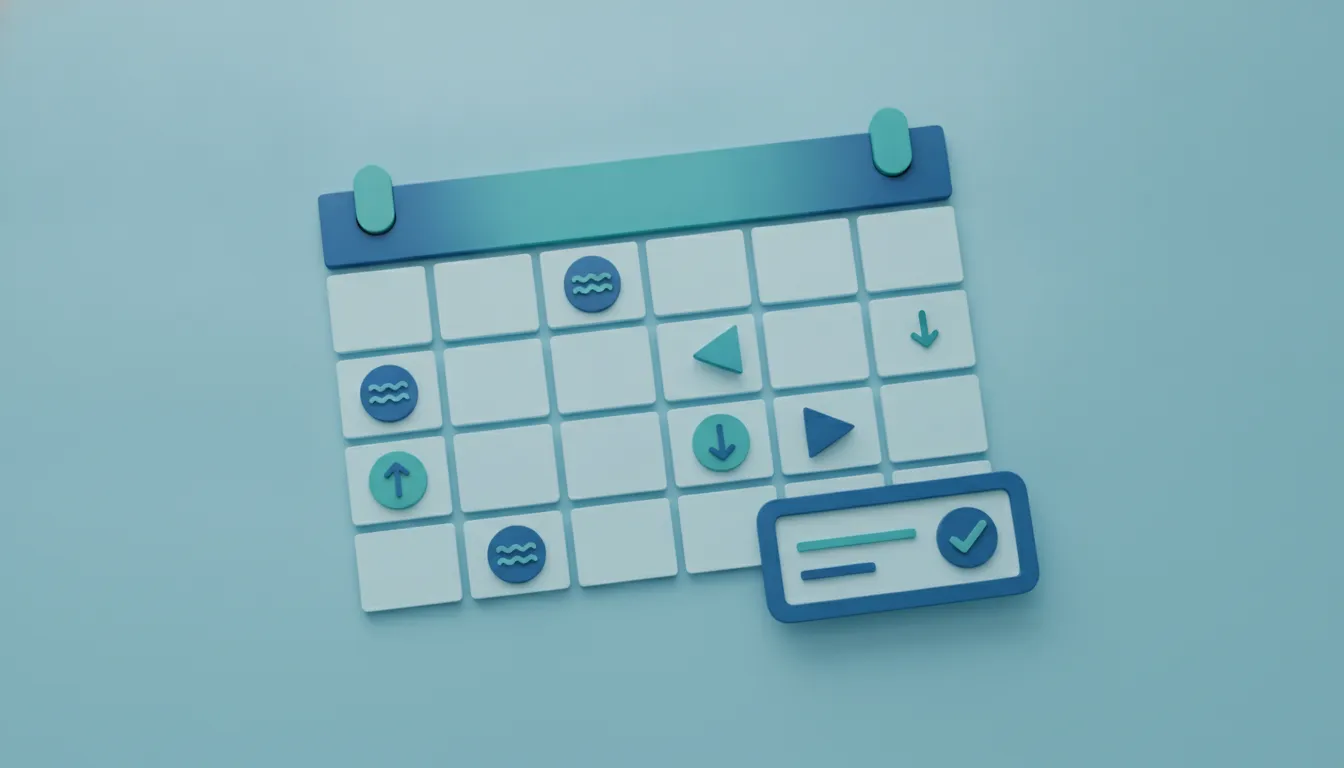 Illustration of a small business payroll compliance calendar with payday and tax filing deadlines