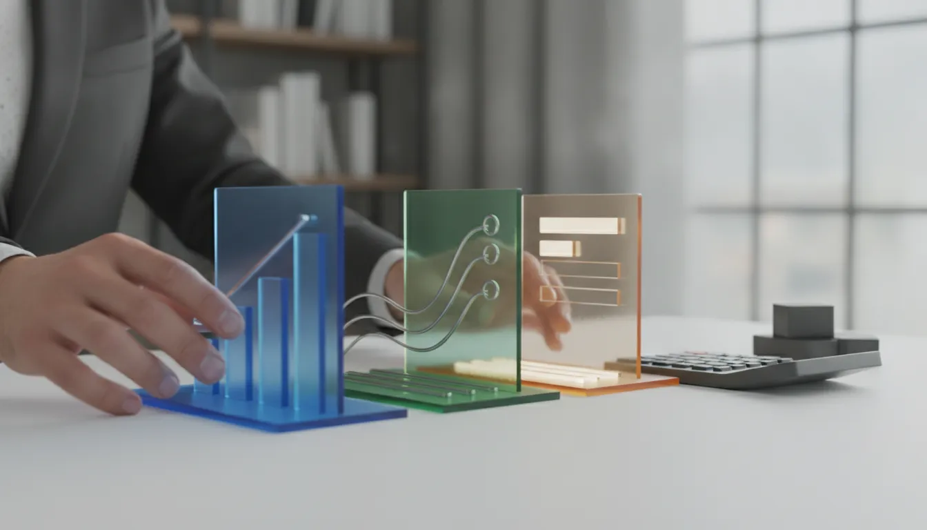 Law firm partner reviewing a monthly financial report dashboard