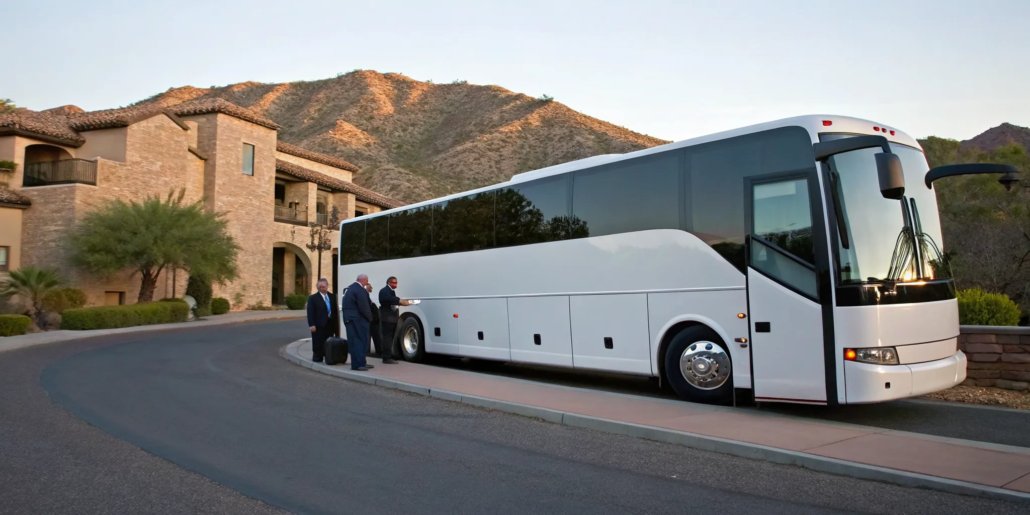 Glen Mills charter bus with passengers boarding for group travel.