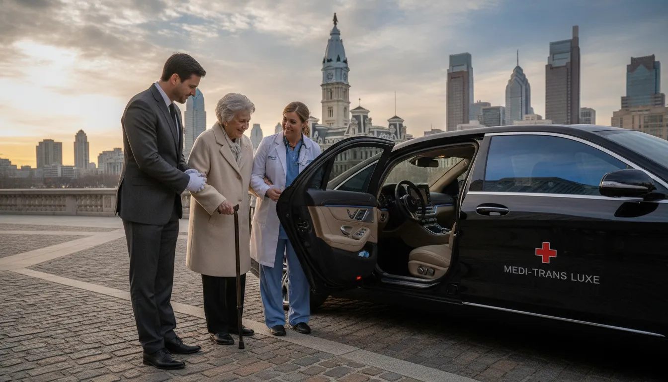 Luxury non-emergency medical transportation sedan in Philadelphia by Ace Limousine