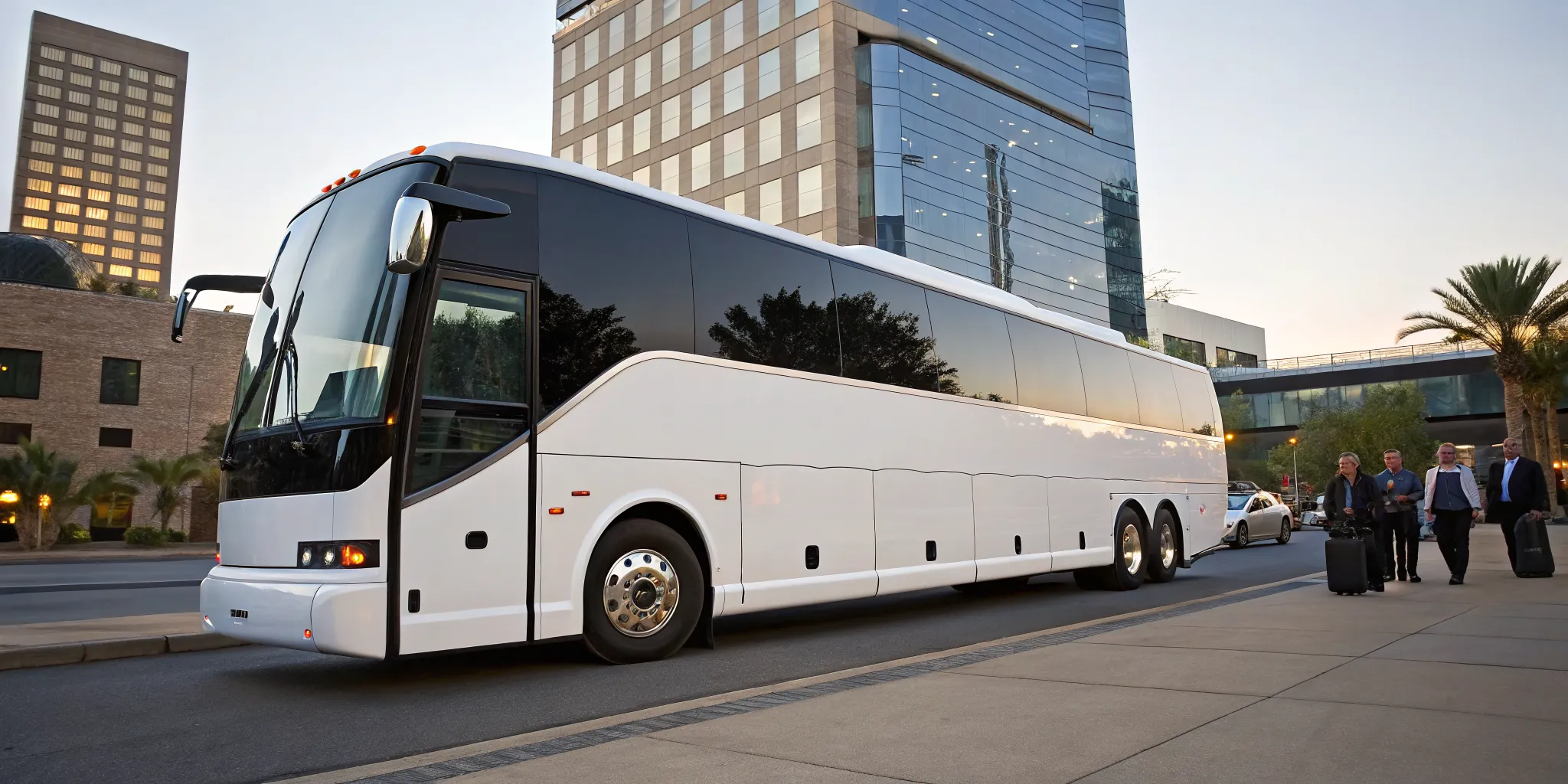 King of Prussia charter bus for corporate travel with luggage.