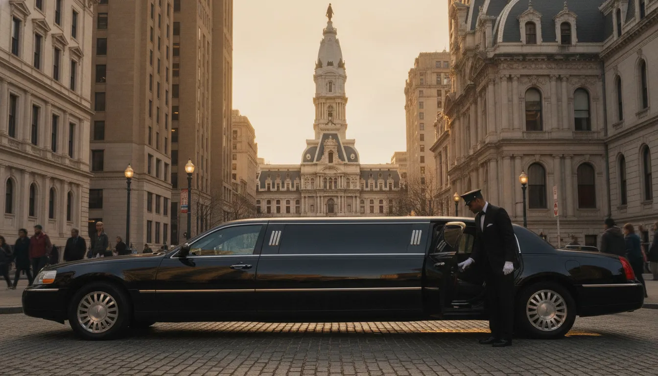 Professional limousine service near Philadelphia City Hall