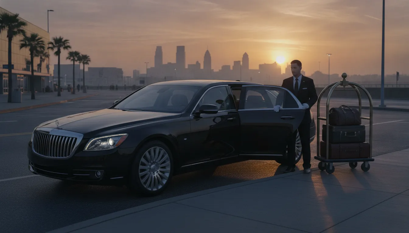 Professional airport car service outside Philadelphia International Airport