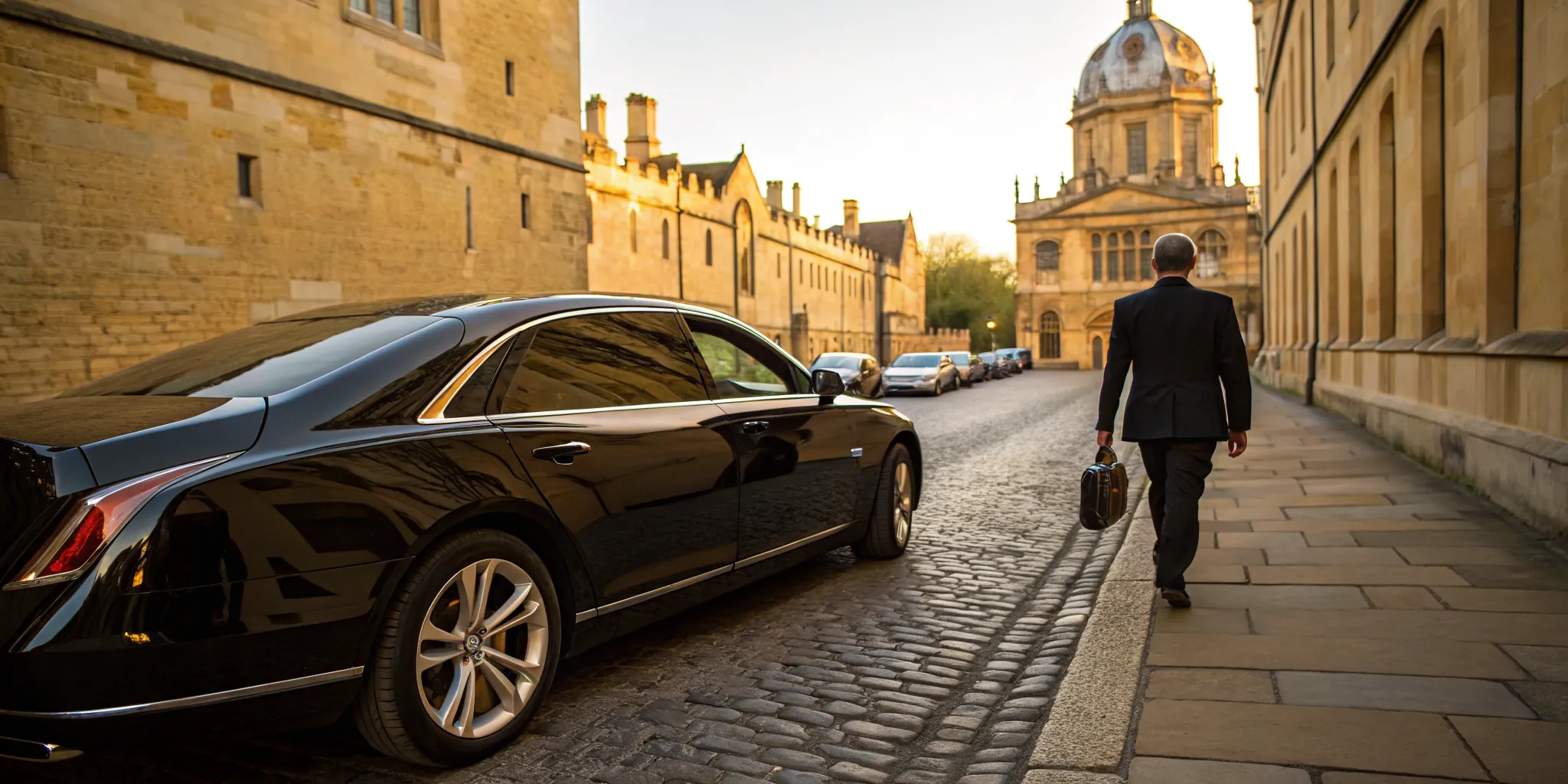 A classic Morris Oxford, the iconic corporate car for business travel.
