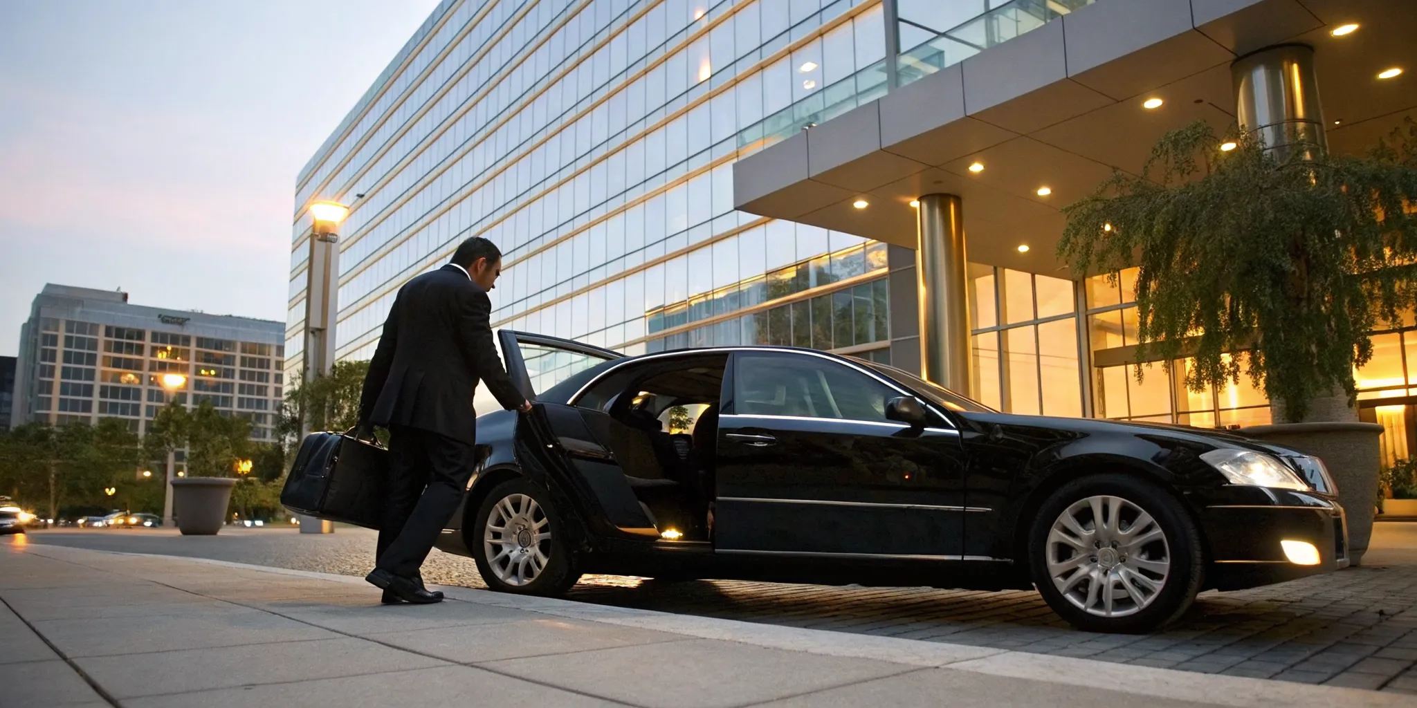 A professional black car service for a corporate client in KOP.