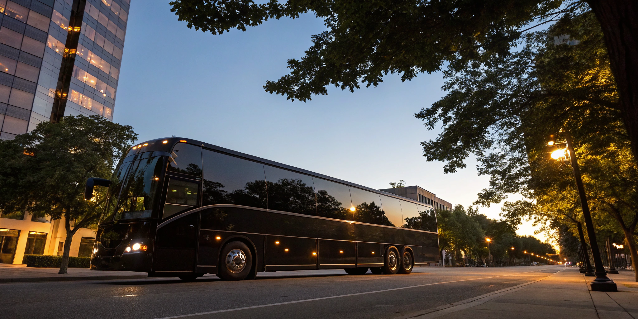 A modern coach bus rental for group travel, corporate events, and long-distance trips.