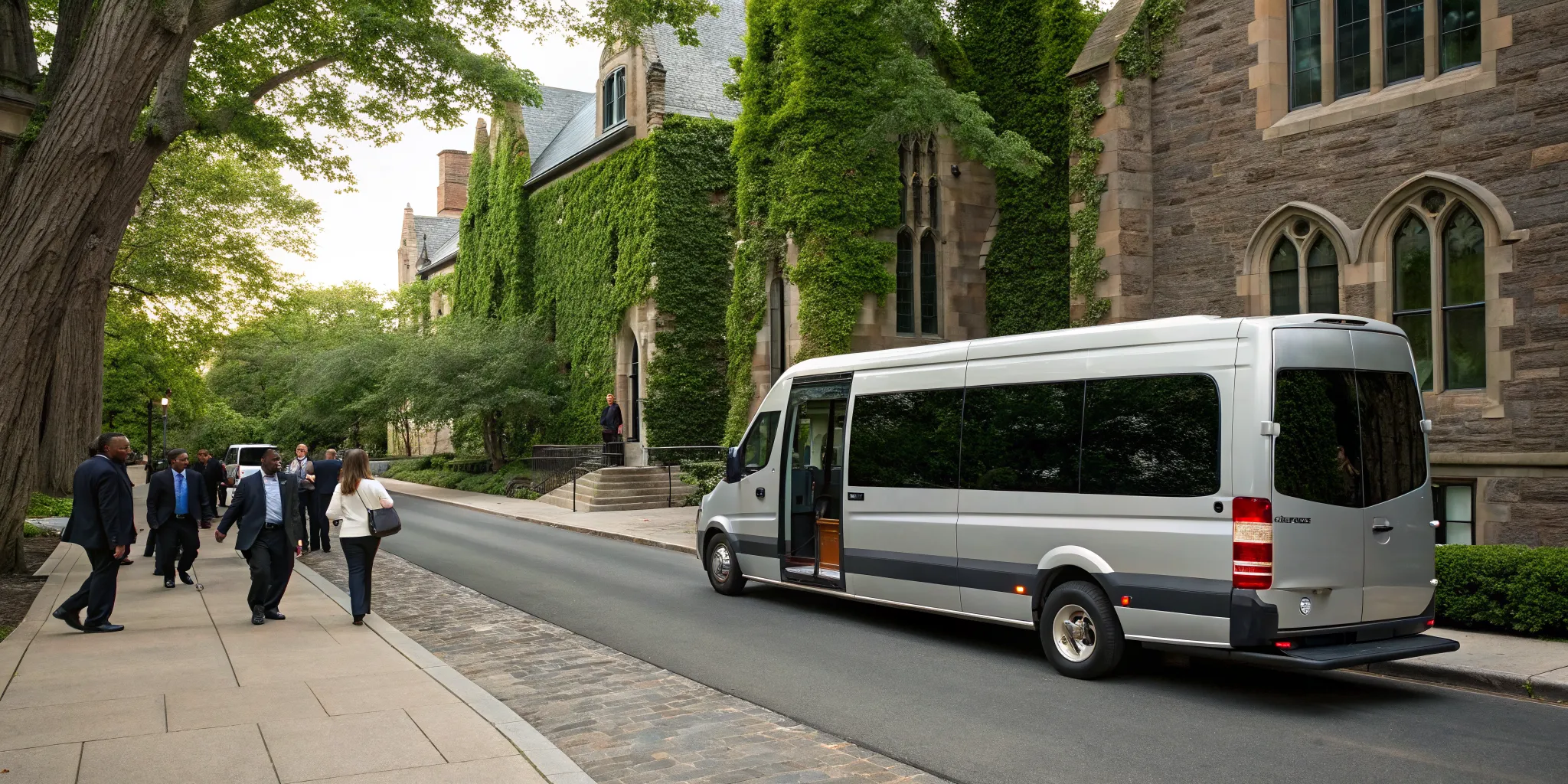 The Princeton employee shuttle bus provides transportation on campus.