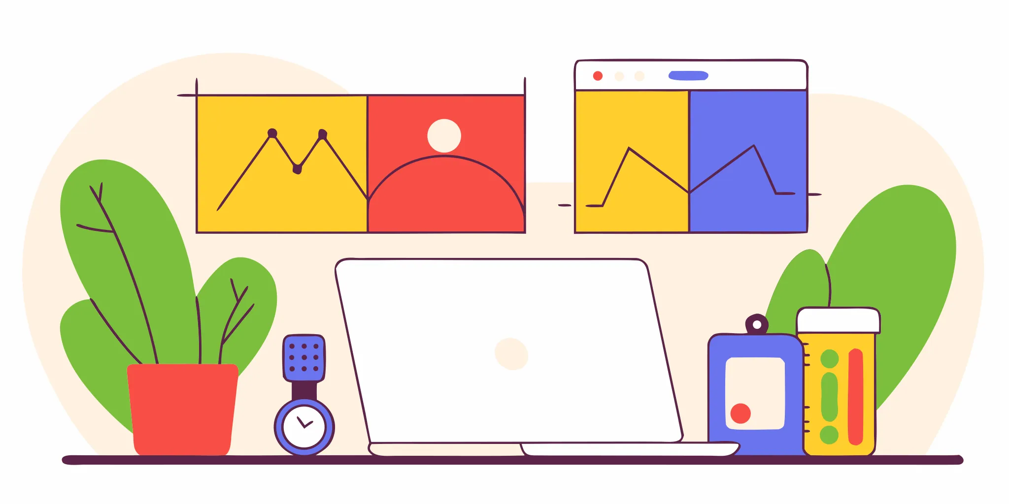 Laptop and medical devices used for remote chronic care management.