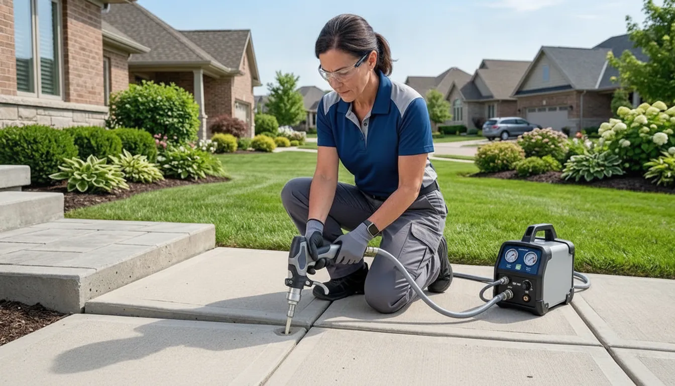 Foundation specialist assessing the exterior of a North Texas home