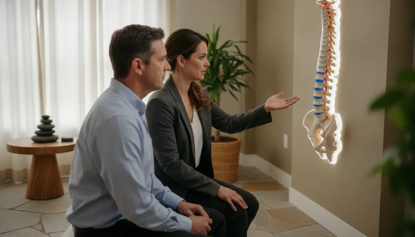 Computer-controlled spinal decompression treatment table in a clinical setting