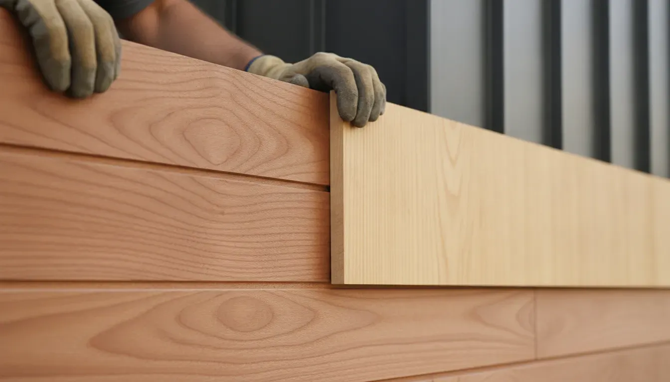 Western Red Cedar siding and pale Alaskan Yellow Cedar fascia samples