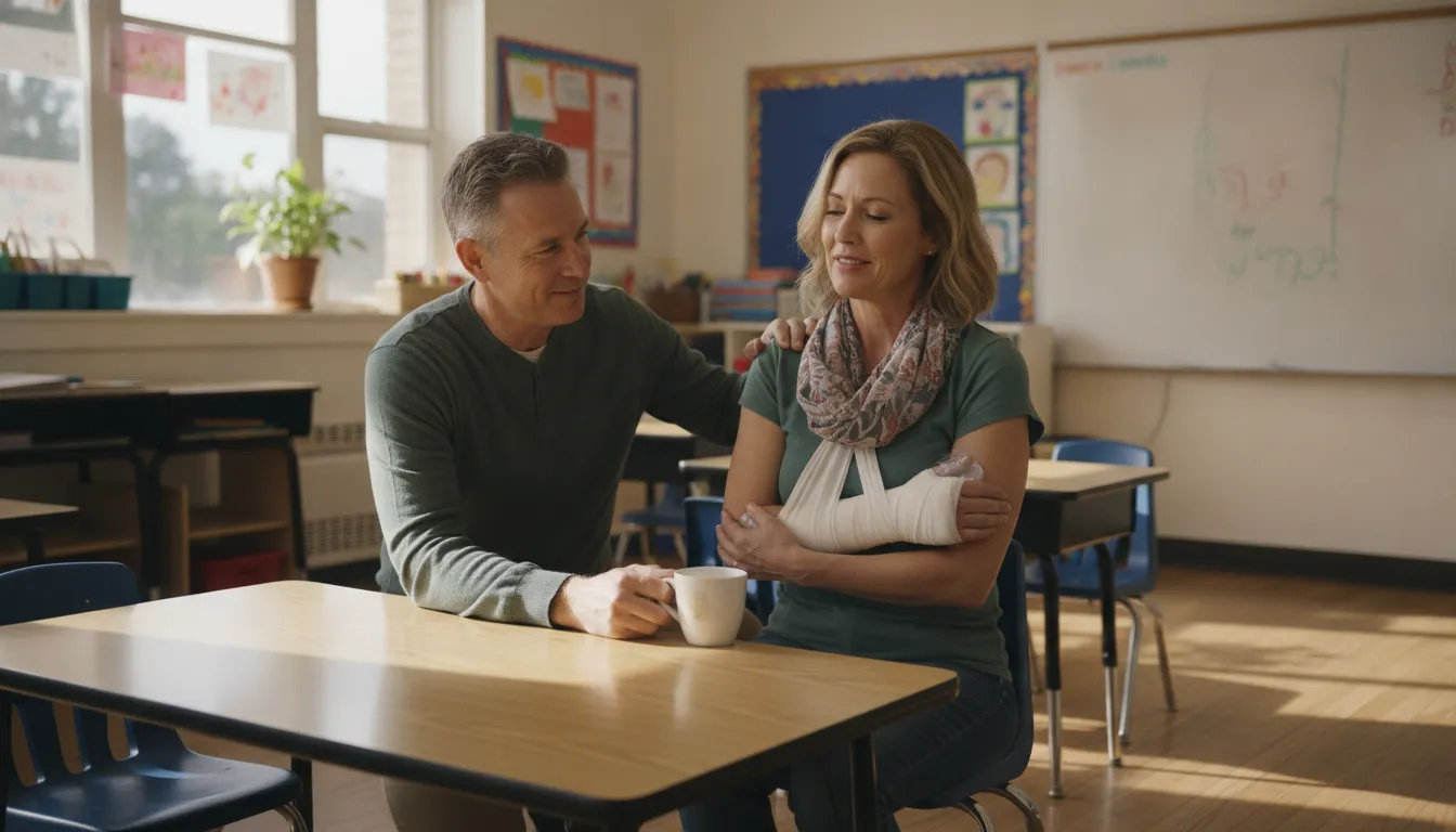 California teacher receiving support after a school workplace injury