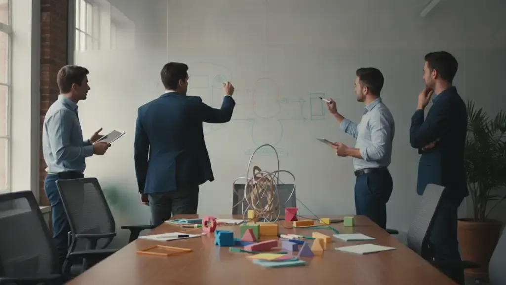 ERP architect and operations team mapping business process fit