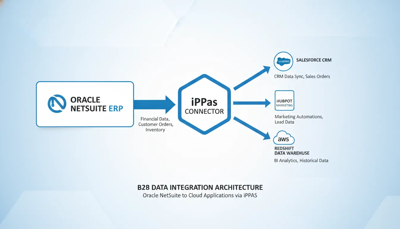 Data flow architecture comparing Celigo and Boomi NetSuite integrations