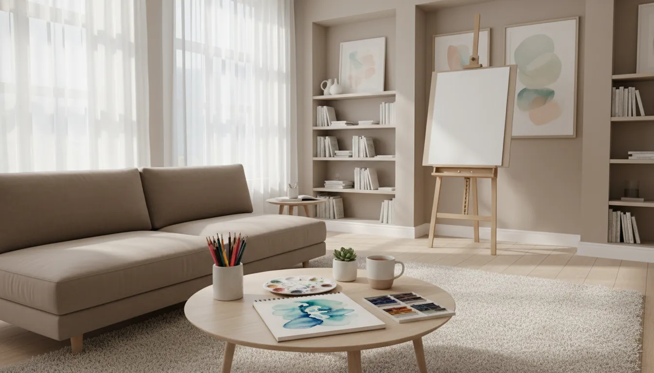 Art therapy for adults Virginia materials in a calm therapy office